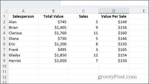 Excel konečné pořadí sloupců