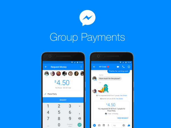 Uživatelé Facebooku nyní mohou posílat nebo přijímat peníze mezi skupinami lidí v Messengeru.