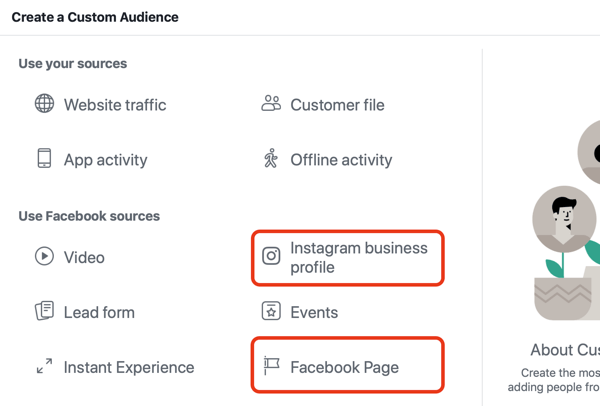 Použijte reklamy na Facebooku k inzerci lidem, kteří navštíví vaši stránku na Facebooku nebo Instagramu, krok 1.