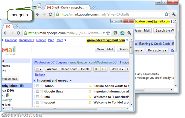 Jak se přihlásit na více účtů na libovolném webu pomocí anonymního prohlížeče Chrome