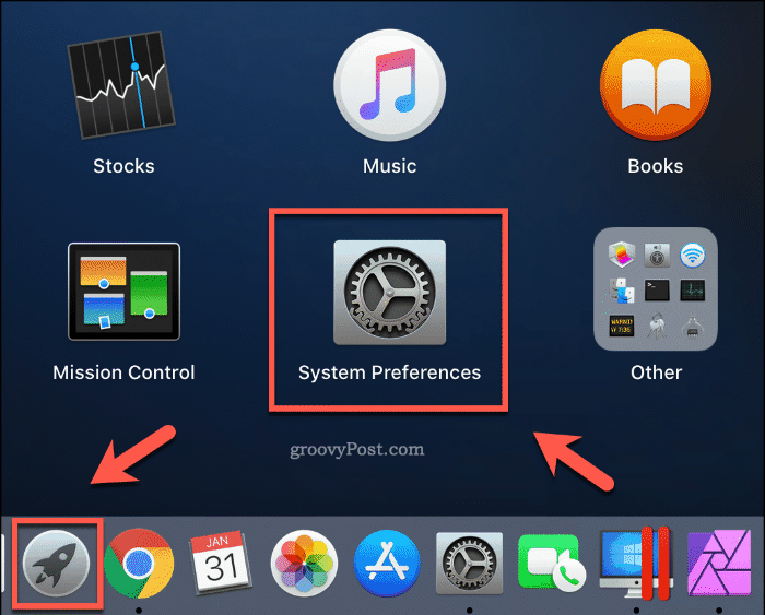 Spuštění systémových předvoleb z Launchpadu na MacOSu