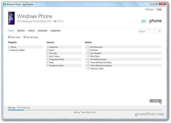 Windows phone 8 synchronizace obsahu aplikace Windows phone