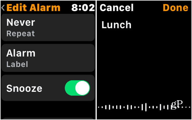 4 Upravte štítek alarmu Apple Watch