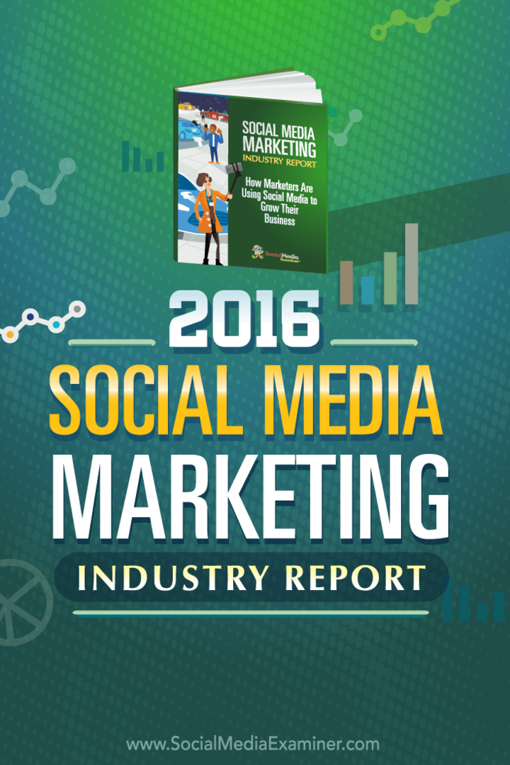 Zpráva o odvětví marketingu sociálních médií za rok 2016: průzkumník sociálních médií