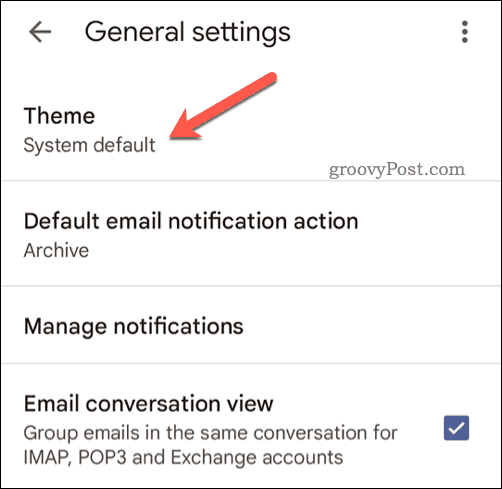Vyberte mobilní motiv Gmailu