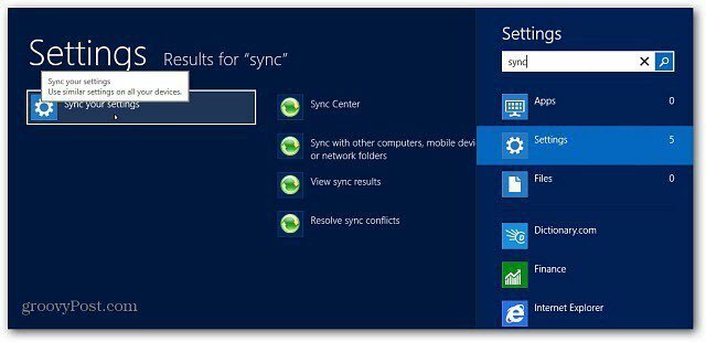 Jak spravovat funkci synchronizace Windows 8