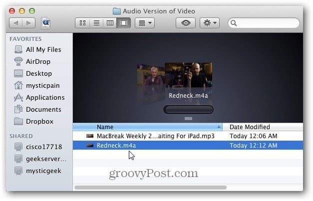 Převod videí do zvukových souborů na Mac s iTunes