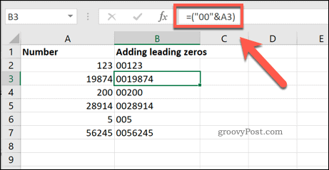 Přidání nastaveného počtu úvodních nul do buněk aplikace Excel