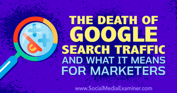 Smrt návštěvnosti z vyhledávání Google a co to znamená pro obchodníky s myšlenkami Michaela Stelznera, zakladatele Social Media Examiner.