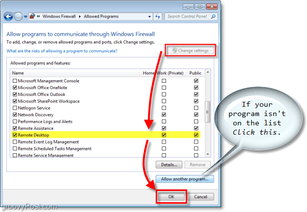 Povolit program prostřednictvím brány Windows 7 Firewall [How-To]