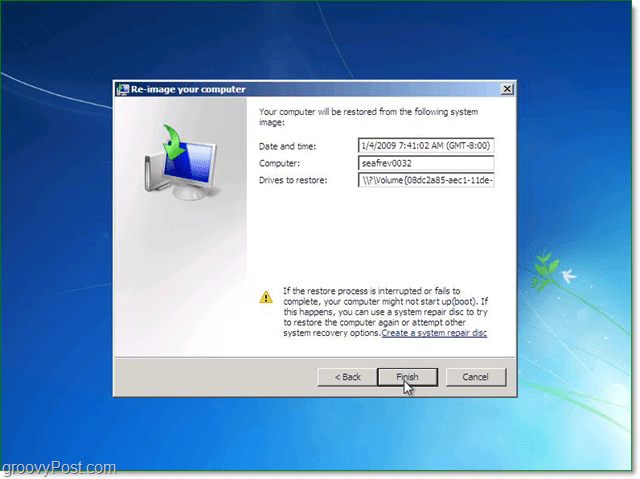 ujistěte se, že váš obrázek systému Windows 7 je správný