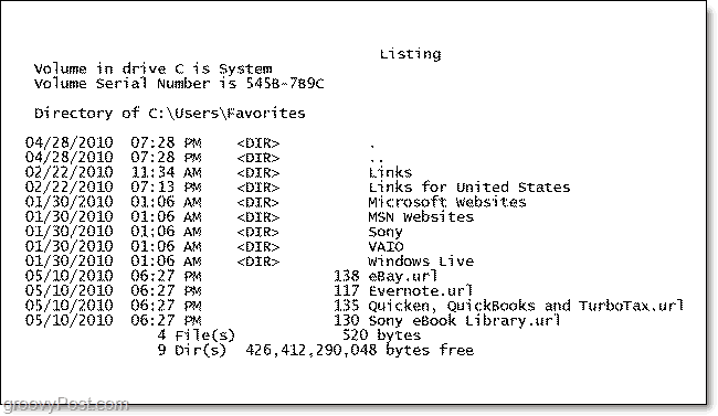 seznam tištěných adresářů obsah složky Windows 7
