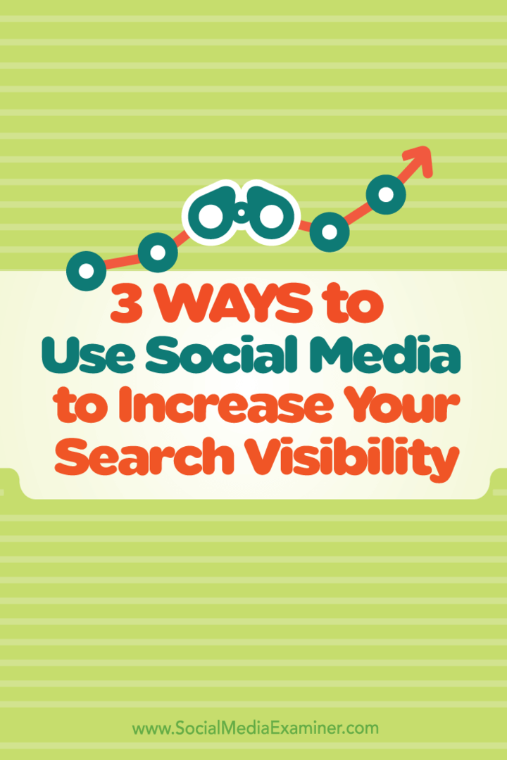 3 způsoby, jak pomocí sociálních médií zvýšit viditelnost vyhledávání: zkoušející sociálních médií