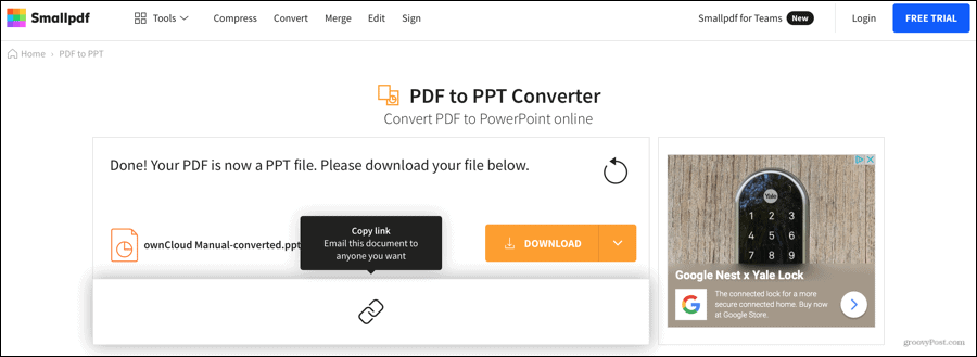 Smallpdf Převedené PDF do aplikace PowerPoint