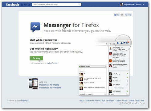 Facebook Messenger pro Firefox