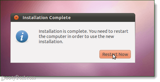 instalace Ubuntu dokončena