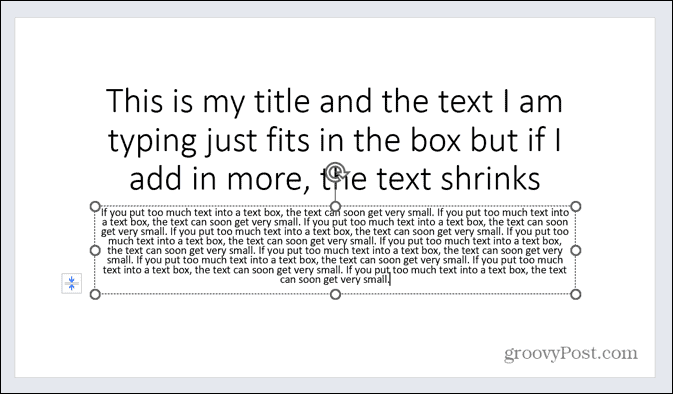 text powerpointu je příliš malý