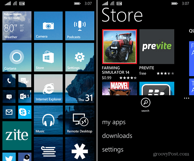 Nastavení úložiště Windows Phone 8.1