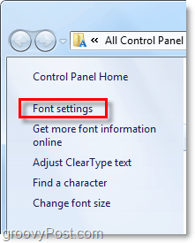 upravit nastavení písma v systému Windows 7 