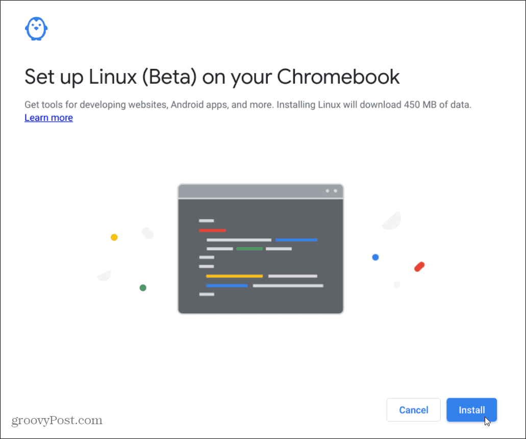  nainstalovat linux chromebook