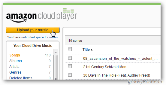 Amazon Cloud Player nahrajte svou hudbu