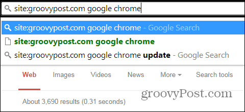 Chrome prohledává pouze jeden web