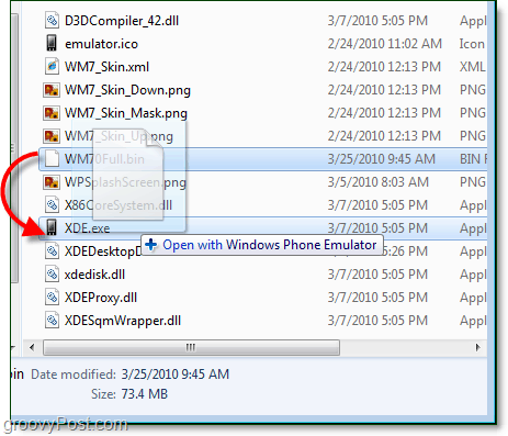 otevřete soubor WM70Full.bin pomocí XDE.exe