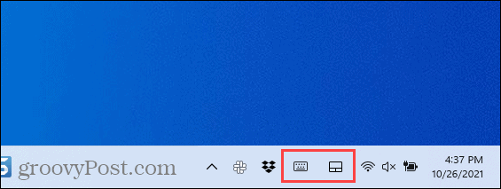 Rohové ikony hlavního panelu ve Windows 11