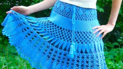 Jak plést praktickou sukni háčkem? Triky pletení perforované pletené sukně