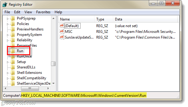 Windows Registry Currrent verze spustit spuštění 