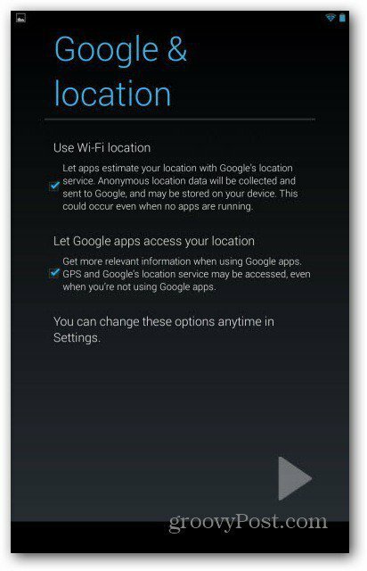 Uživatelské účty Nexus 7 - Poloha Google