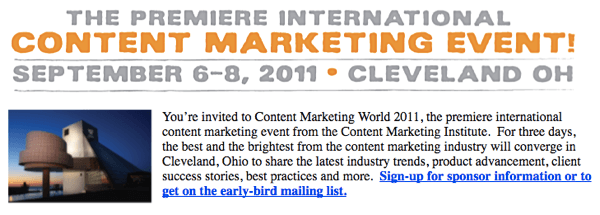 Content Marketing World 2011 inspiroval Mika k vytvoření živé konference.