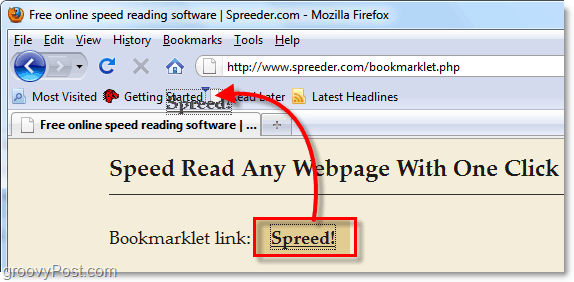 načíst text do spreeder automaticky pomocí bookmarklet