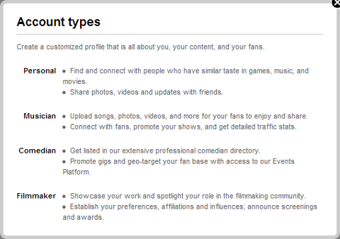 Nové profilové role Myspace
