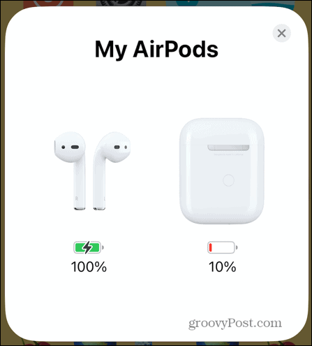 Informace o baterii pro iphone airpods