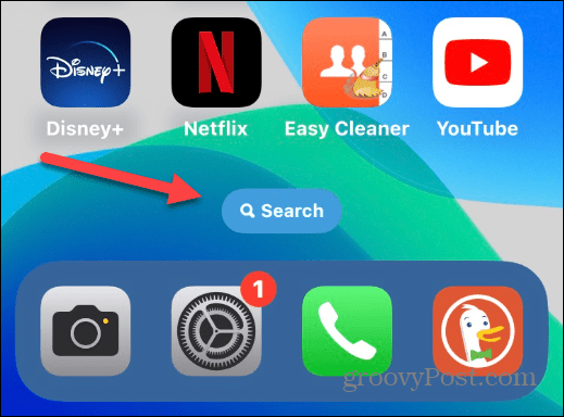 Odstraňte tlačítko Hledat na domovské obrazovce iPhone