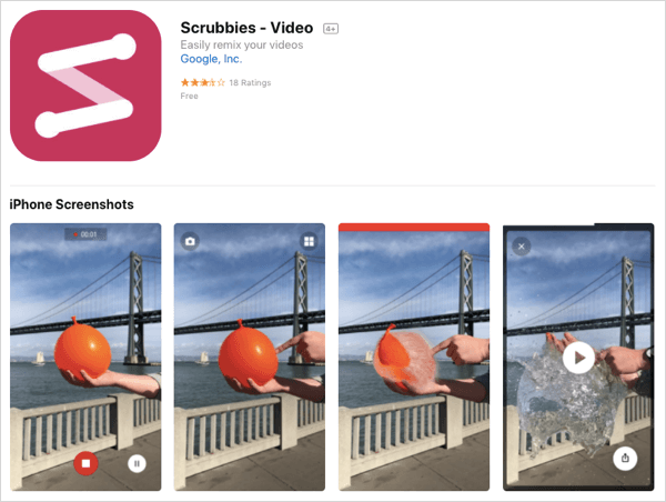 Vytvářejte smyčková videa pomocí aplikace Scrubbies.