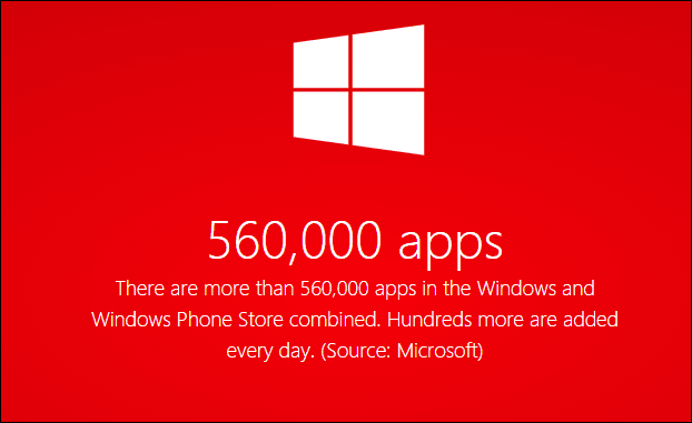 Společnost Microsoft oznamuje více než půl milionu aplikací pro Windows 8 a Windows Phone