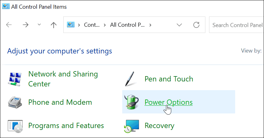Možnosti napájení Ovládací panel Windows 11
