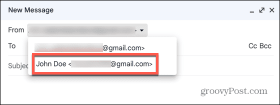 gmail vybrat alias