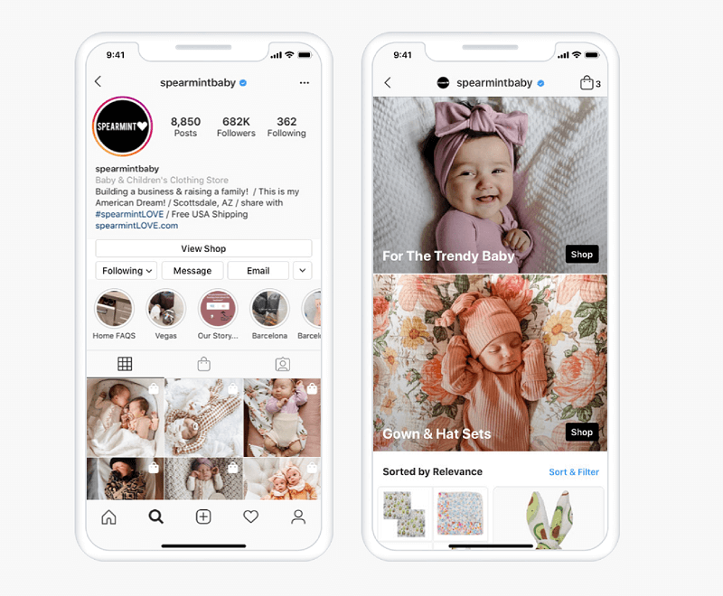 Od léta v USA umožňuje Instagram Shop uživatelům procházet produkty a prozkoumávat sbírky přímo a vyhrazená karta pro nákupy nalezená v rámci aplikace Instagram Explore, která uživatele přenese přímo do značkového obchodu nebo do obchodů příspěvky.