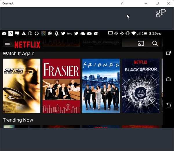 Netflix na šířku Android Connect
