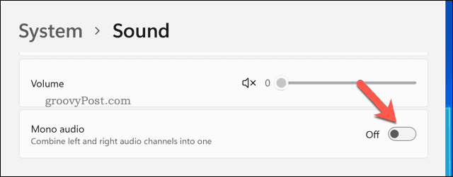 Zakažte mono zvuk ve Windows 11