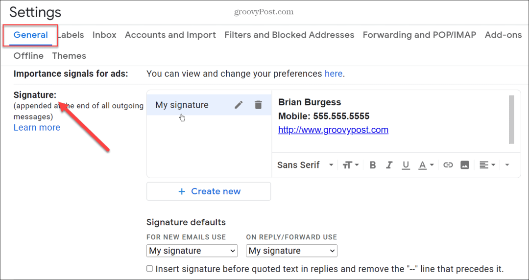 Přidejte obrázek ke svému podpisu na Gmailu