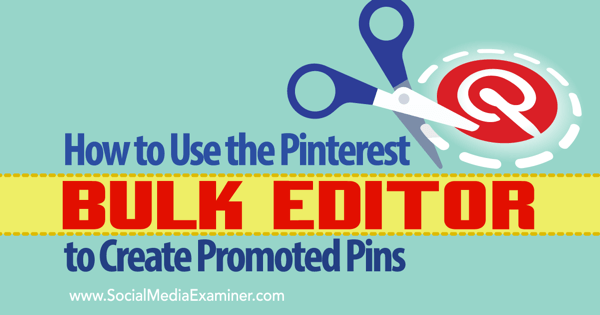 propagované piny a nástroj pro hromadný editor pinterestů