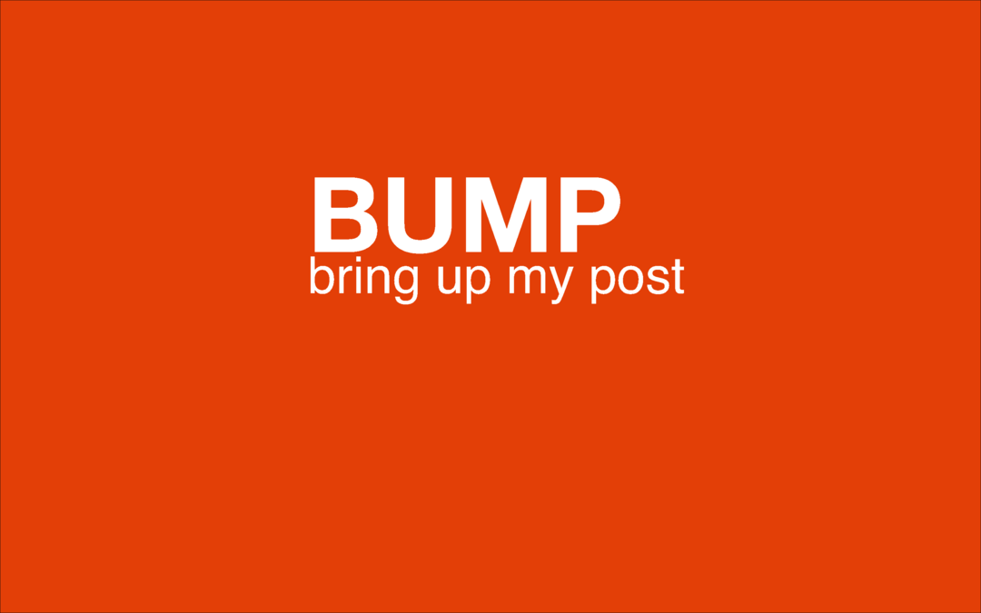 Co znamená internetový slangový BUMP a jak ho mám použít?
