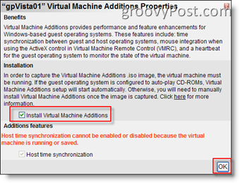 Nainstalujte doplňky virtuálního počítače pro MS Virtual Server 2005 R2