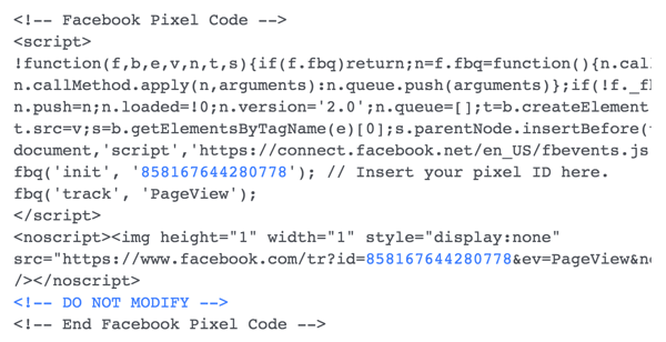 Nainstalujte si na svůj web pixelový kód Facebook.