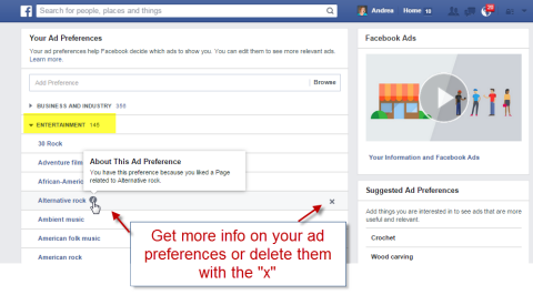 smazat kategorie preferencí facebookových reklam