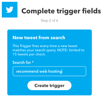 Vytvořte applet IFTTT, který je spuštěn vyhledáváním na Twitteru.